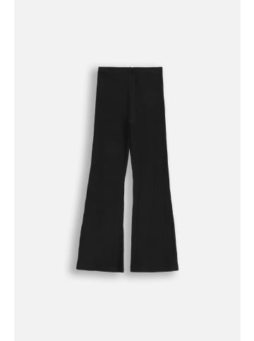 Coccodrillo Gerippte Leggings mit langem Bein in schwarz