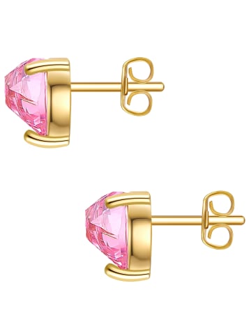 Rafaela Donata Ohrstecker Herz aus Sterling Silber mit Zirkonia in gelbgold