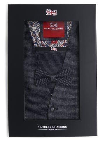 Finshley & Harding London Weste mit Fliege und Einstecktuch in marine - 0001