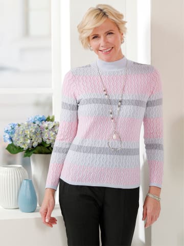 WITT WEIDEN Stehkragenpullover in hortensie-hellgrau-gemustert