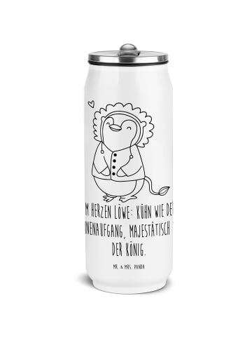 Mr. & Mrs. Panda Schul Trinkflasche Löwe Astrologie mit Spruch in Weiß