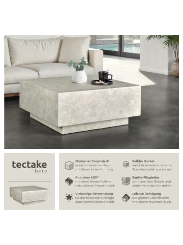 tectake Beistelltisch Inkl. Bodenschoner, Belastbarkeit 45 kg, 80 x 80 x 35 cm
