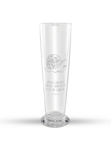 Mr. & Mrs. Panda Trinkglas Schnecke Sir mit Spruch in Transparent