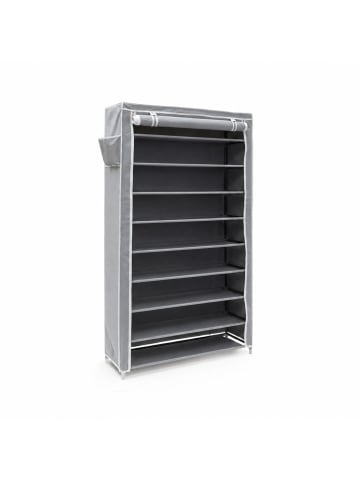 relaxdays 2x Stoff-Schuhschrank in Anthrazit - (B)88 x (H)161 x (T)30 cm