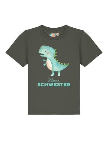 wat? Apparel T-Shirt Dinosaurier 03 Kleine Schwester in Khaki