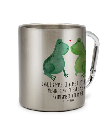 Mr. & Mrs. Panda Thermobecher Frosch Liebe mit Spruch in Silber