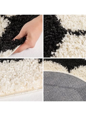 KADIMA DESIGN Teppich Kinder Hochflor Fußball Motiv Polypropylen Kinderzimmer in Schwarz