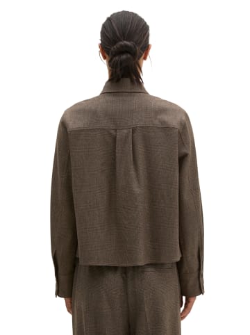 Marc O'Polo Glencheck-Overshirt regular in Dark Brown