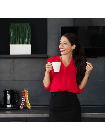 relaxdays Nespresso Kapselhalter in Silber - (B)21,5 x (H)30 x (T)21,5 cm