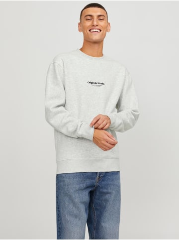 Jack & Jones Weiches Sweatshirt mit 3D Print Relaxed Fit JORVESTERBRO in Hellgrau