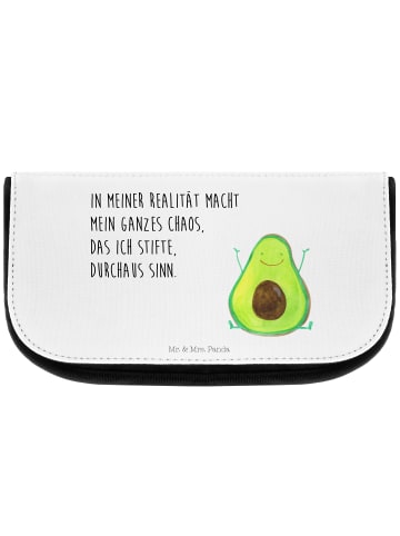 Mr. & Mrs. Panda kosmetiktäschchen Avocado Glücklich mit Spruch in Weiß