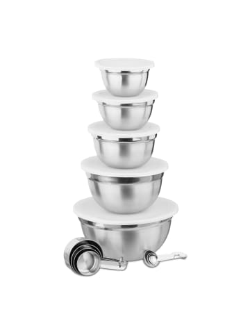 relaxdays Küchen-Set 18 teilig in Silber/Weiß