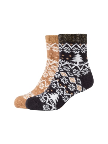 camano Kurzsocken cosy norwegian winter 2er Pack black