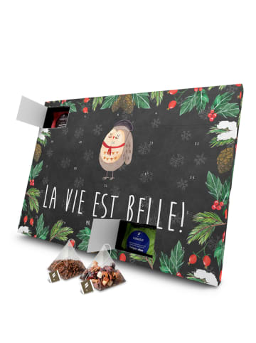 Mr. & Mrs. Panda Adventskalender Eule Frankreich mit Spruch in Kreidetafel
