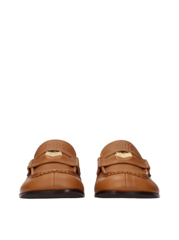 Miu Miu Braun Leder Slip-On Loafer