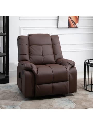 HOMCOM Massagesessel-94B x 99T x 99H cm-Braun