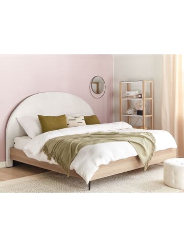 Beliani Doppelbett MILLAY in Weiß/Schwarz/Braun - (W) 196 x (H) 130 x (L) 211 cm