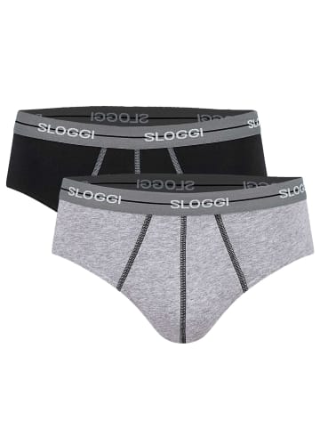 Sloggi Slip 2er Pack in Schwarz/Grau