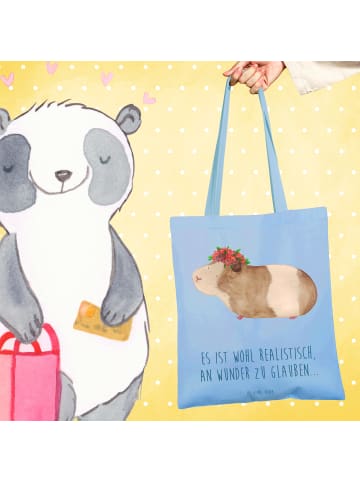 Mr. & Mrs. Panda Umhängetasche Meerschweinchen Weisheit mit Spruch in Sky Blue