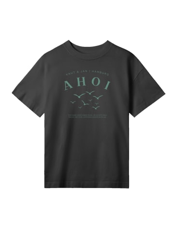 F4NT4STIC T-Shirt Ahoi Möwe Knut und Jan in off black