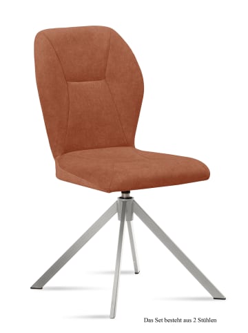 58 aufm Kessel ESSZIMMERSTUHL drehbar (2er-Set) Deandra 51x92x60 Edelstahl/Olivgrün