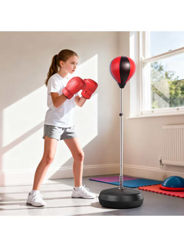 HOMCOM Punchingball Set,Ø43 x 126-144H cm,Rot+Schwarz