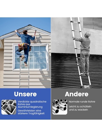 COSTWAY 7-in-1 Klappleiter Aluminium in Silber