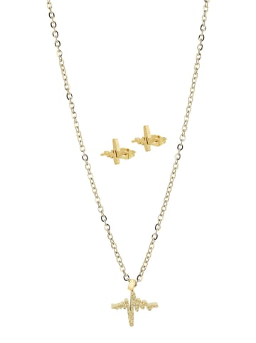 Adeliás Damen Halskette aus Edelstahl 45 cm in gold