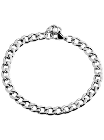 Adeliás Unisex Armband – Panzerarmband aus Edelstahl 18+1 cm in silber