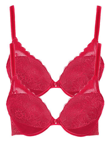 Lisca 2er Pack Push up BH in red