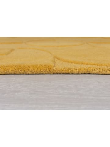 KADIMA DESIGN Eleganter Wollteppich, rutschfest und komfortabel in Senfgelb