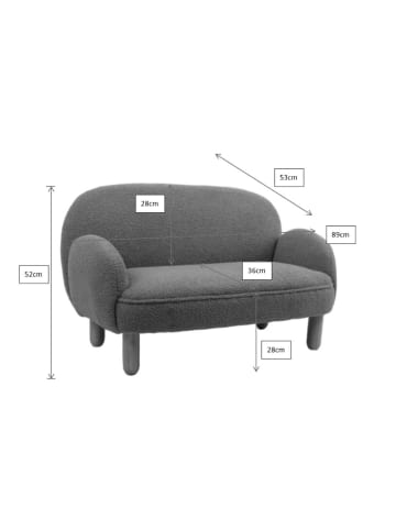 58 aufm Kessel KINDERSOFA Keila komfortabel und bequem weicher Bouclé Stoff in blau