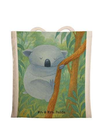Mr. & Mrs. Panda Jutebeutel Koalabär Design ohne Spruch in Weiß