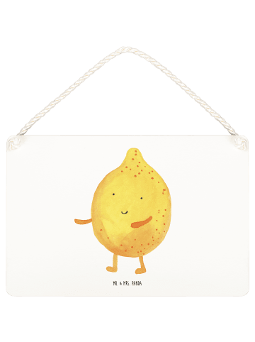 Mr. & Mrs. Panda Schild Beste Freunde Zitrone ohne Spruch in Weiß