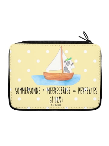 Mr. & Mrs. Panda Federmappe Sommer Meer Glück Motiv mit Spruch in Gelb Pastell