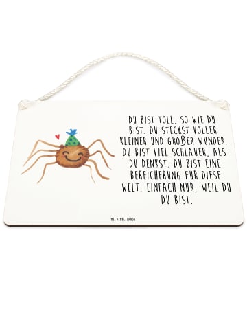 Mr. & Mrs. Panda Schild Spinne Agathe Party mit Spruch in Weiß