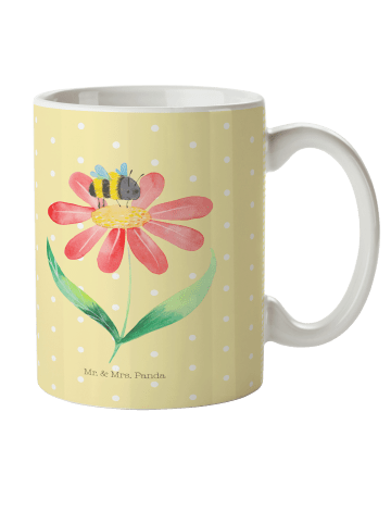 Mr. & Mrs. Panda Kindertasse Hummel Blume ohne Spruch in Gelb Pastell