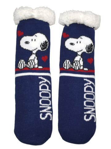 Snoopy Peanuts Snoopy Hüttensocken Haussocken Kuschelsocken Socken in blau