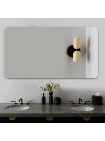 ABRIHOME Badezimmerspiegel in Silber 90x70 cm Rahmenlos