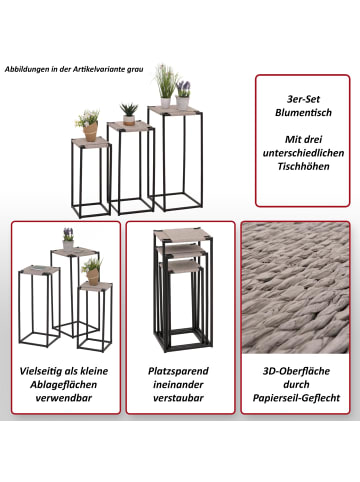 MCW 3er-Set Blumentisch N70, Naturfarben