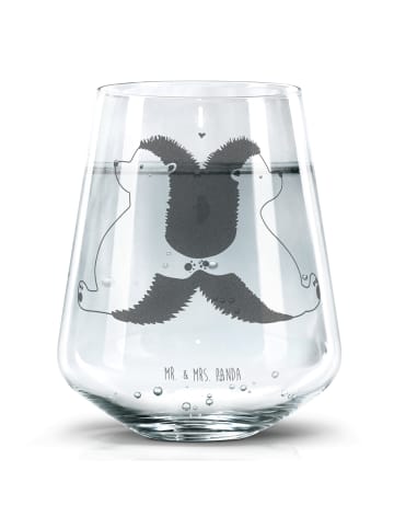 Mr. & Mrs. Panda Trinkglas Igel händchenhaltend ohne Spruch in Transparent