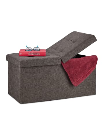 relaxdays Sitzbank Stoffbezugin Braun
