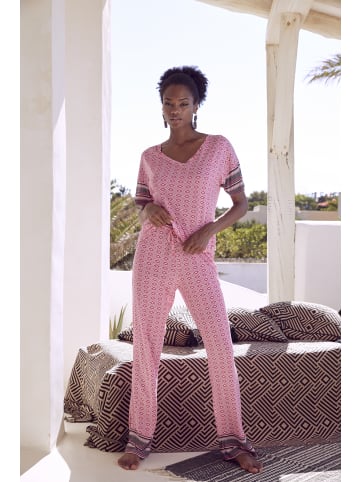 VIVANCE DREAMS Pyjamaoberteil in pink gemustert