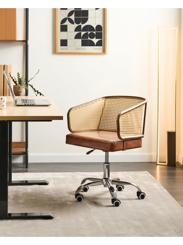 Beliani Bürostuhl TUCSON in Braun/Schwarz/Silber - (W) 50 x (H) 75 x (L) 50 cm