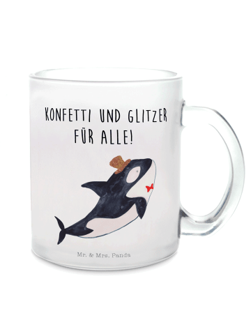 Mr. & Mrs. Panda Glastasse Orca Zylinder mit Spruch in Transparent