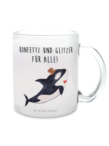 Mr. & Mrs. Panda Teetasse Orca Zylinder mit Spruch in Transparent