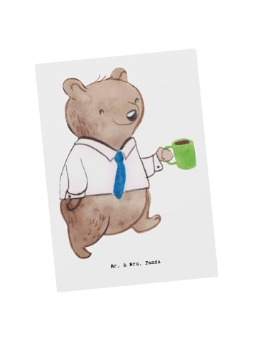 Mr. & Mrs. Panda Postkarte Ausbilder Herz ohne Spruch in Weiß