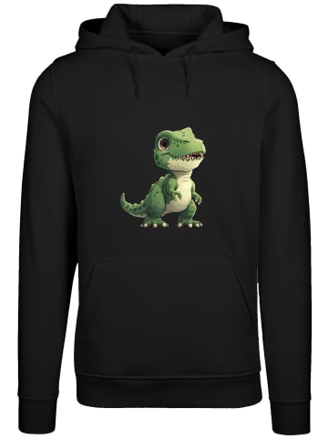 F4NT4STIC Hoodie Süßer grüner Dino in schwarz