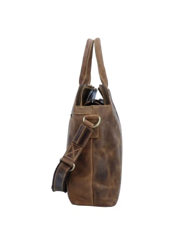 Greenburry Vintage Shopper Tasche Leder 40 cm in brown