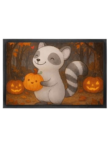 Mr. & Mrs. Panda fußmatte Waschbär Kürbis Design ohne Spruch in Weiß